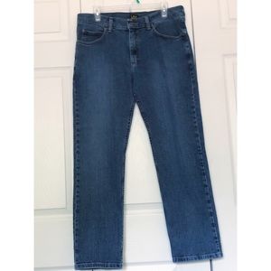 Lee Mens Regular Fit Blue Jeans with Straight Legs